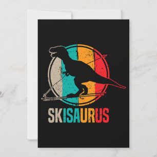Skifahren Dino Skisaurus Skier Dino Ski Skifahren Einladung