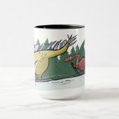 Skifahren-Dinosaurier-Tasse Tasse (Zentrum)
