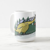 Skifahren-Dinosaurier-Tasse Tasse (Vorderseite Links)