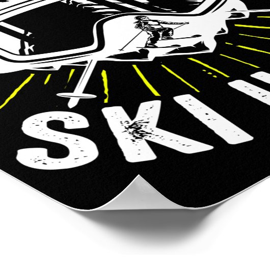 Skifahren Don't Beunruhigte Ski Happy Skier Winter Poster (Ecke)