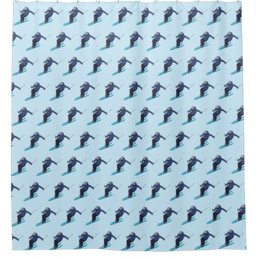 Skifahren Duschvorhang (Vorderseite)