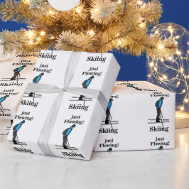 Skifahren, einfach fließender Skifahrer Geschenkpapier