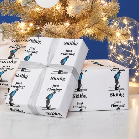 Skifahren, einfach fließender Skifahrer Geschenkpapier (Feiertage)