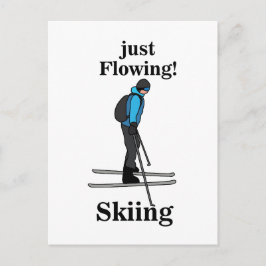 Skifahren, einfach fließender Skifahrer Postkarte