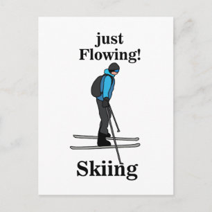 Skifahren, einfach fließender Skifahrer Postkarte