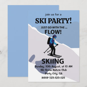 Skifahren Einfach Mit Dem Fluss Skifahren Einladung