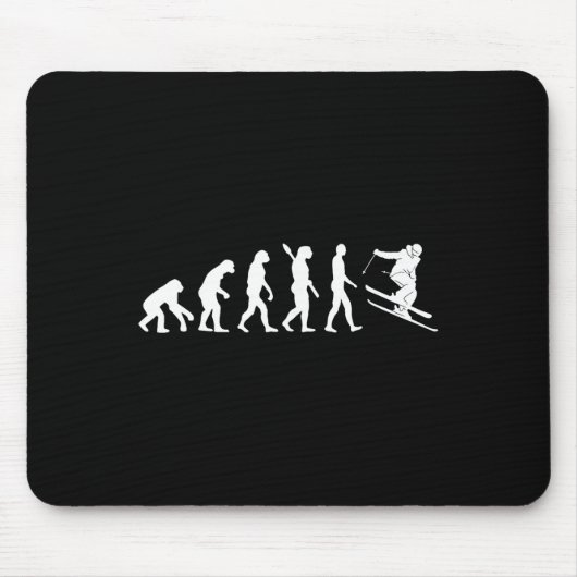 Skifahren Evolution Lustiger Skifahrer Freestyle S Mousepad (Vorne)
