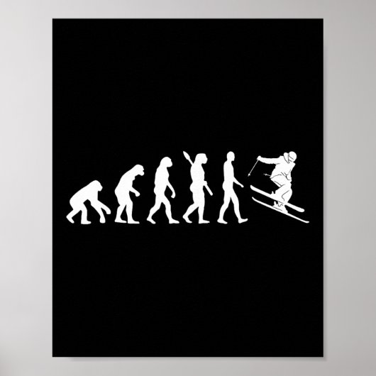 Skifahren Evolution Lustiger Skifahrer Freestyle S Poster (Vorne)