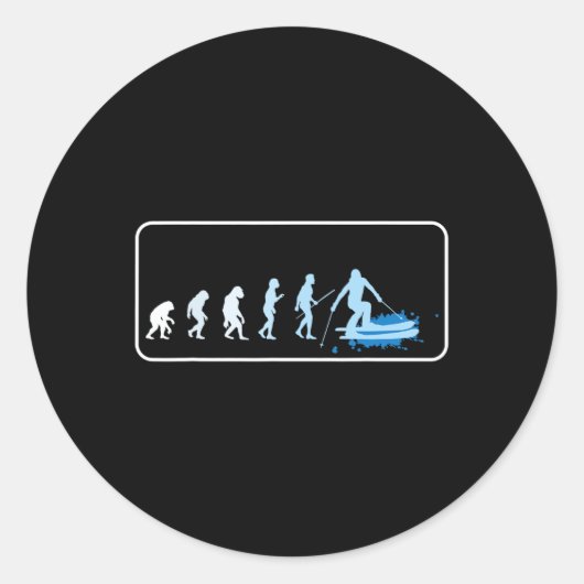 Skifahren Evolution Skiapres Ski Snowboardi Runder Aufkleber (Vorderseite)