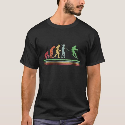 Skifahren Evolution T - Shirt für Skifahrer (Vorderseite)
