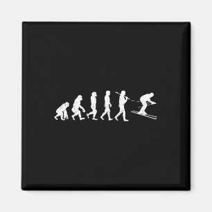 Skifahren Evolution Wintersport Downhill Skifahren Magnet