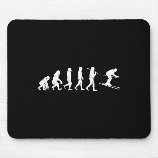 Skifahren Evolution Wintersport Downhill Skifahren Mousepad (Vorne)