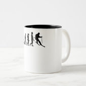 Skifahren-Evolution Zweifarbige Tasse (VorderseiteRechts)