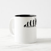 Skifahren-Evolution Zweifarbige Tasse (Vorderseite Links)