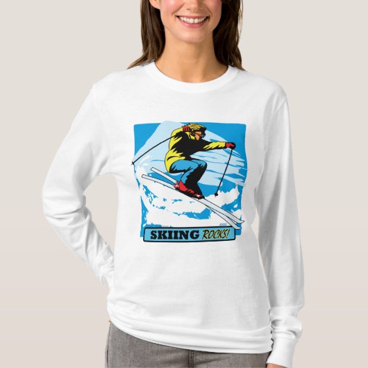 Skifahren-Felsen! T-Shirt (Vorderseite)