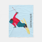 Skifahren Fleecedecke (Vorderseite)