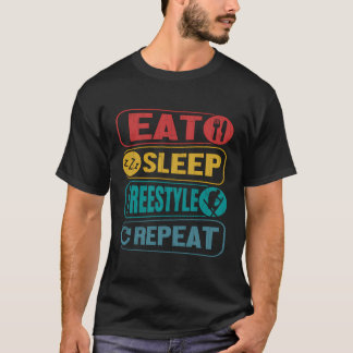 Skifahren Funny Eat Sleep Freestyle Schnee Ski Lov T-Shirt