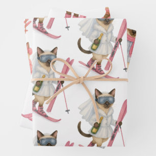Skifahren für Bride am Hang Geschenkpapier Set