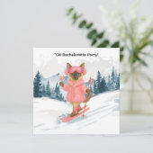 Skifahren für Bride auf Piste Junggeselinnen-Absch Einladung (Stehend Vorderseite)