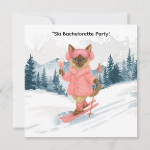 Skifahren für Bride auf Piste Junggeselinnen-Absch Einladung