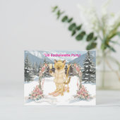 Skifahren für Bride auf Piste Junggeselinnen-Absch Einladungspostkarte (Stehend Vorderseite)