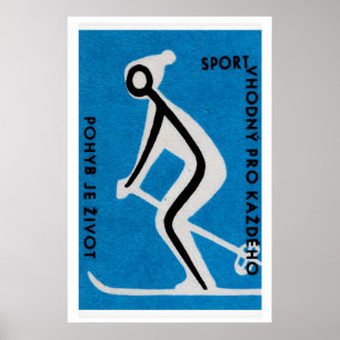 Skifahren für die Gesundheit - Streichholzschachte Poster