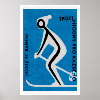 Skifahren für die Gesundheit - Streichholzschachte Poster