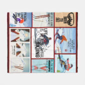 Skifahren geboren zum Skifahren Wintersport Fleecedecke (Vorderseite (Horizontal))