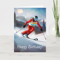 Skifahren Geburtstags Grußkarte
