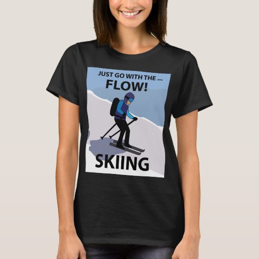 Skifahren geht einfach mit dem Flow Ski T-Shirt (Vorderseite)