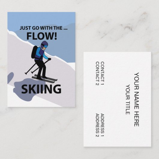 Skifahren geht einfach mit dem Flow Ski Visitenkarte (Vorne/Hinten)