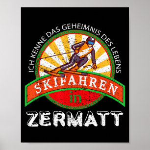 Skifahren Geschenk vintage für Skifahrer aus Zerma Poster