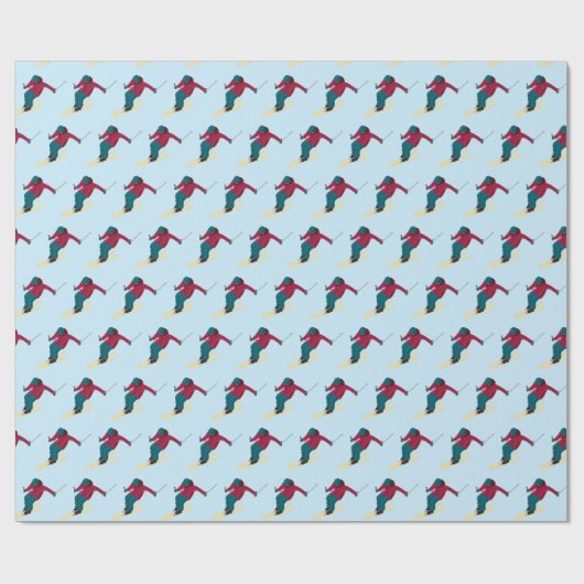 Skifahren Geschenkpapier (Flach)