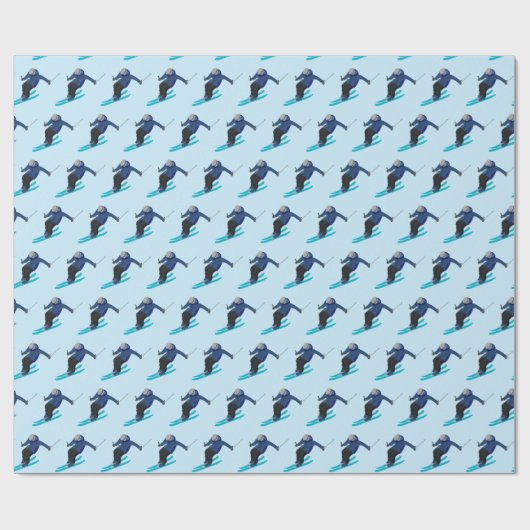 Skifahren Geschenkpapier (Flach)