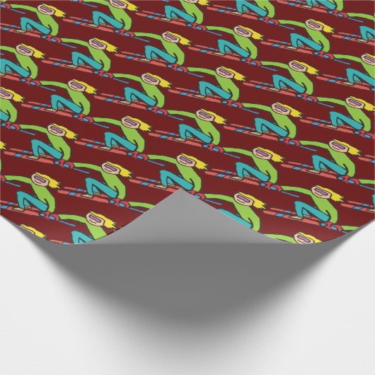 Skifahren Geschenkpapier (Ecke)