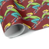 Skifahren Geschenkpapier (Rolleneckpunkt)