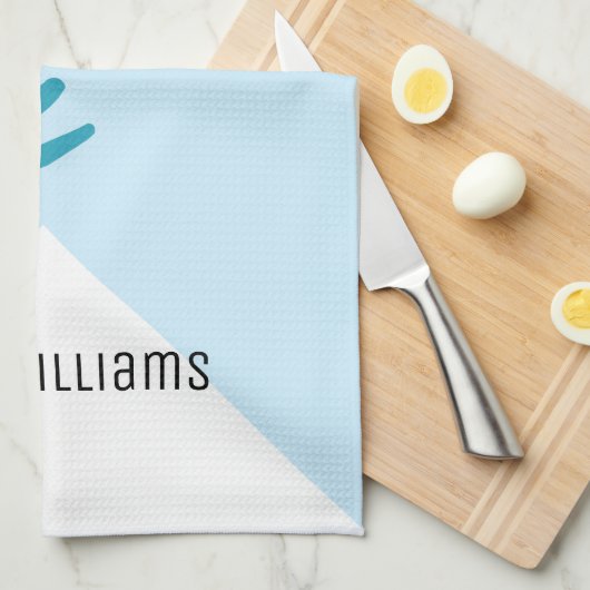 Skifahren Geschirrtuch (Viertel Falte)