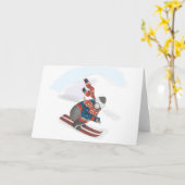 Skifahren Gorilla Weihnachtskarte Karte (Gelbe Blume)