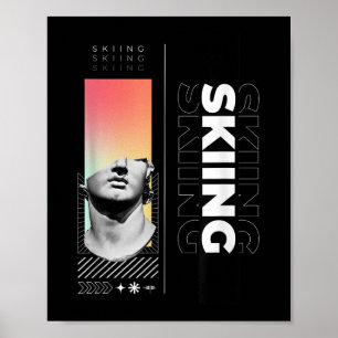 Skifahren griechische Statue Winter Sports Snow Mo Poster
