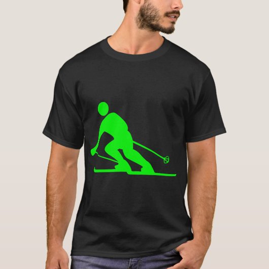 Skifahren - grün T-Shirt (Vorderseite)