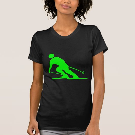 Skifahren - grün T-Shirt (Vorderseite)
