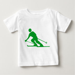 Skifahren - grünes Gras Baby T-shirt