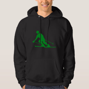 Skifahren - grünes Gras Hoodie