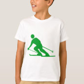 Skifahren - grünes Gras T-Shirt (Vorderseite)