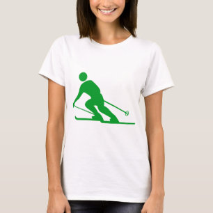 Skifahren - grünes Gras T-Shirt