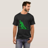 Skifahren - grünes Gras T-Shirt (Vorne ganz)