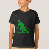 Skifahren - grünes Gras T-Shirt (Vorderseite)