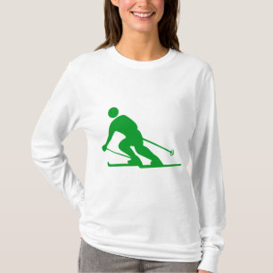 Skifahren - grünes Gras T-Shirt