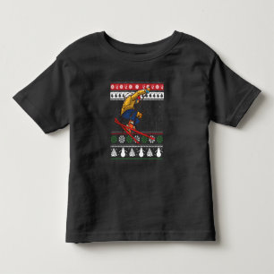 Skifahren Hässliches Weihnachten Kleinkind T-shirt