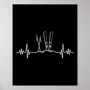 Skifahren Heartbeat Mountain Ski Sport Skilife Alp Poster
